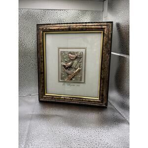 Italian Sterling Silver 925 Relief Plaque Birds And Nest– R. Argento Signed